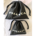 Recycle Rpet Waterproof Drawstring Logo Black Tiny Eco Friendly Bag